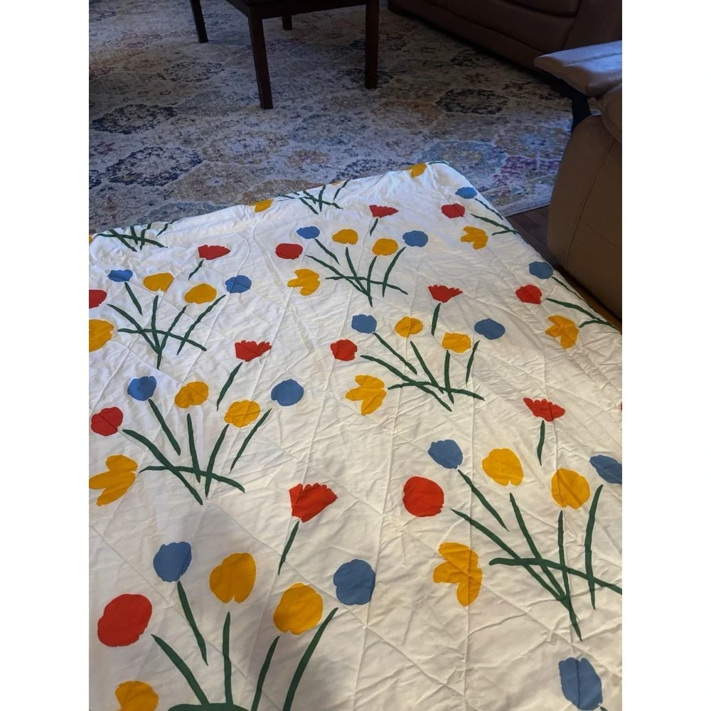 Marimekko Comforter TWIN Floral Comforter Dan River Seven Flowers 1979 EUC